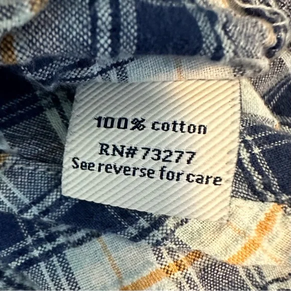 Short Sleeve Blue Checked Cotton Button Down - Picture 9 of 10